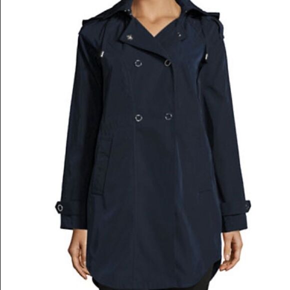 Michael Michael Kors Hybrid Trench Anorak-NAVY-X-Small - Picture 1 of 8